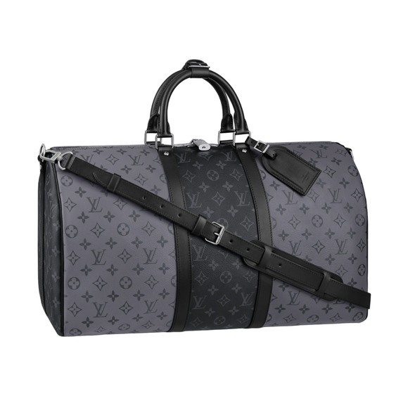 Louis Vuitton Keepall Bandouliere 50 Monogram Eclipse Grey LV Weekend Travel Bag - Picture 1 of 12